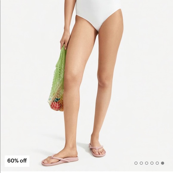 Everlane The Form Thong leather flip flop Sandal in Lilac pink size 8 - Picture 1 of 12